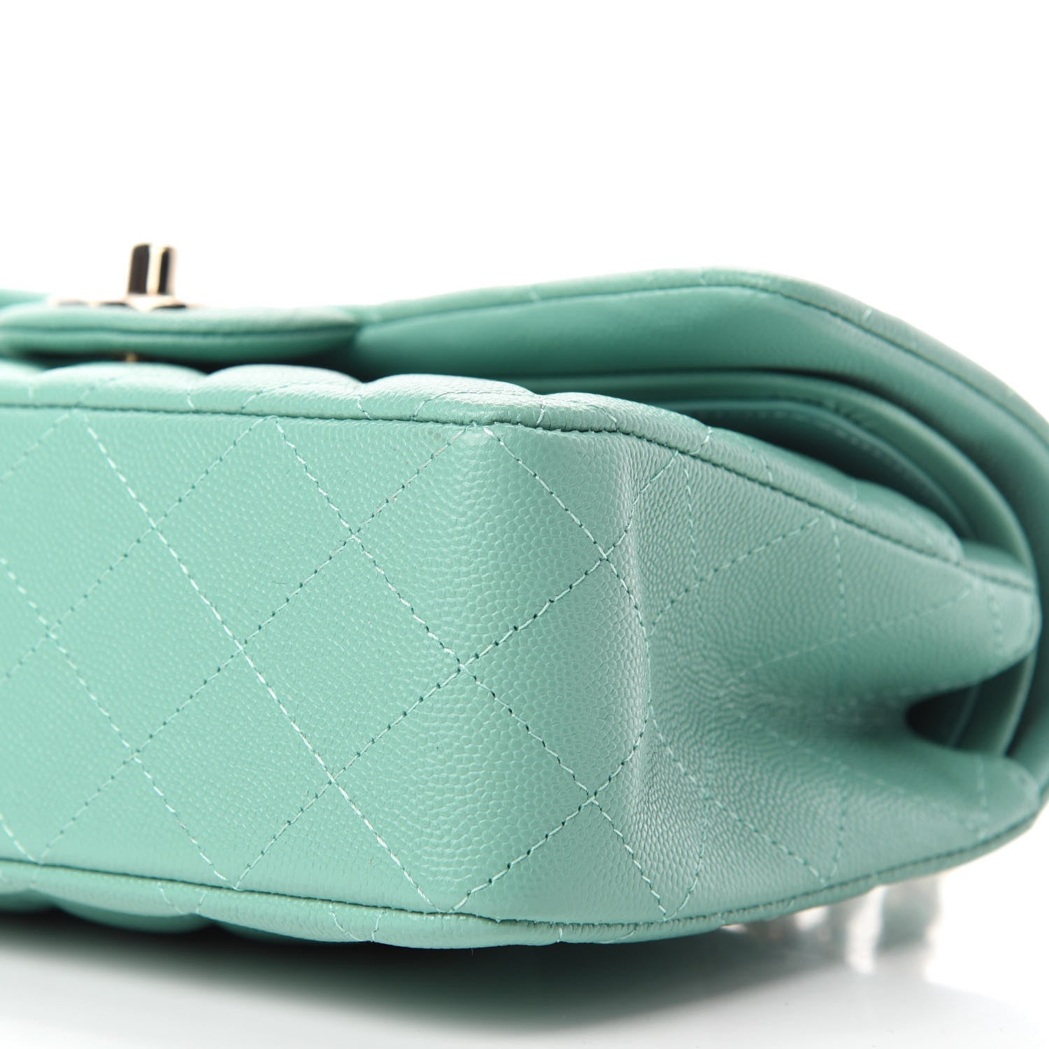 Chanel Caviar Quilted Small Double Flap Light Green 7 of 11