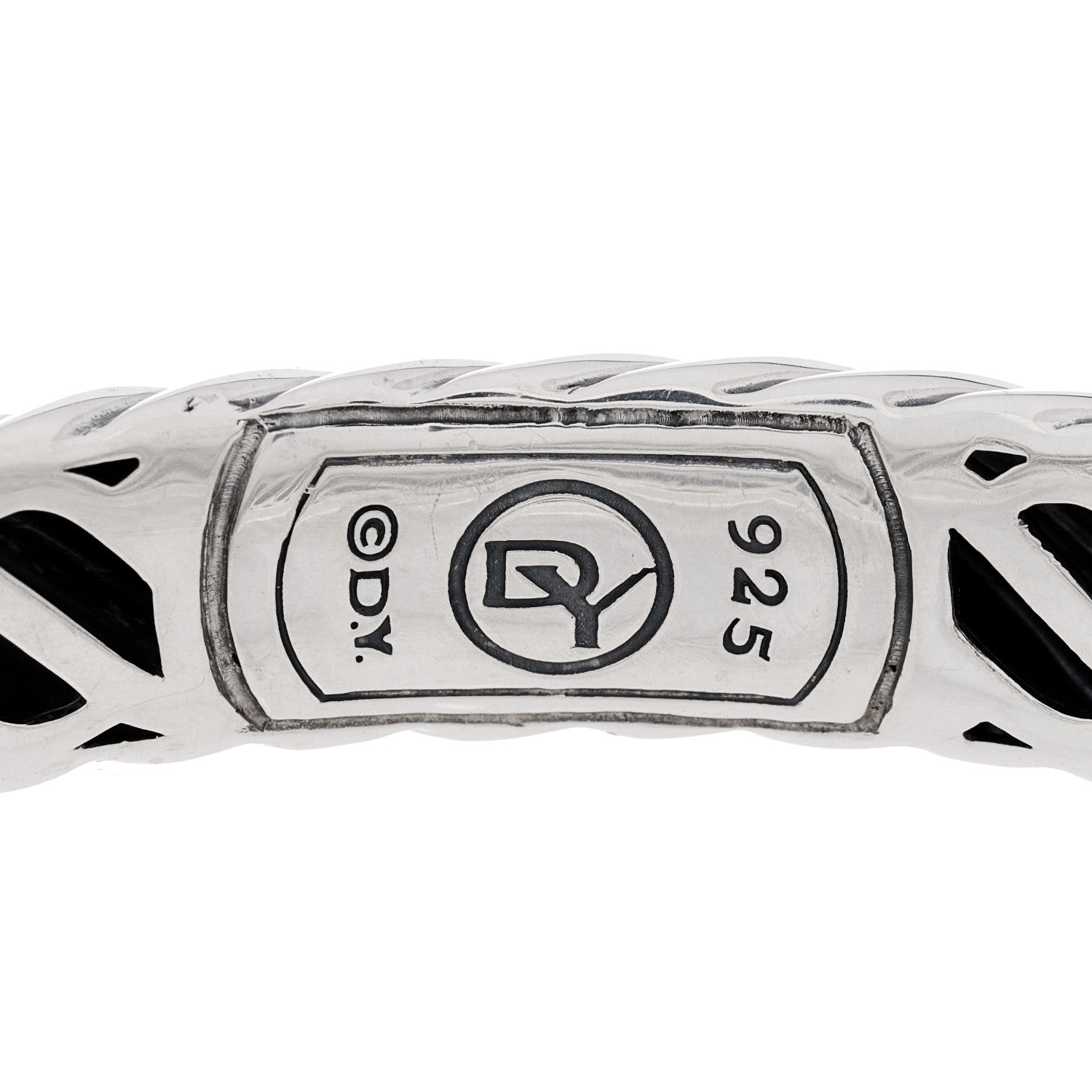 David Yurman Sterling Silver Diamond 10mm Metro Cable Bangle Bracelet 3 of 4