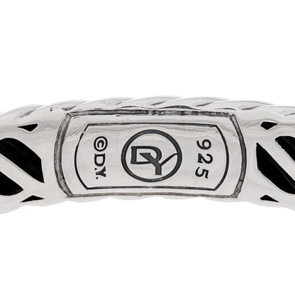 David Yurman Sterling Silver Diamond 10mm Metro Cable Bangle Bracelet 3 of 4