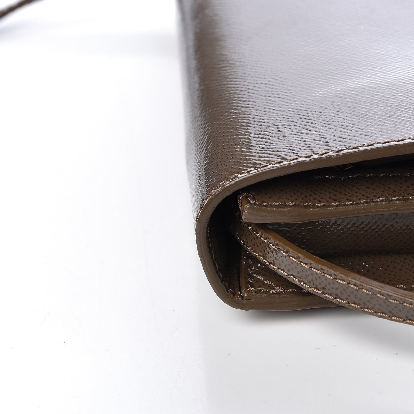 Patent London Crossbody Bag Brown