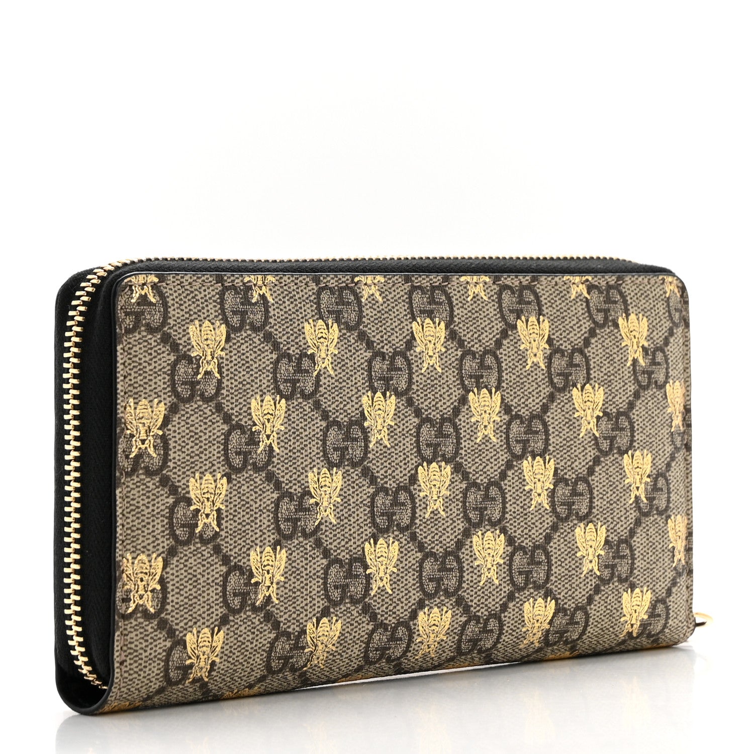Gucci GG Supreme Monogram Bees Zip Around Wallet 3 of 10