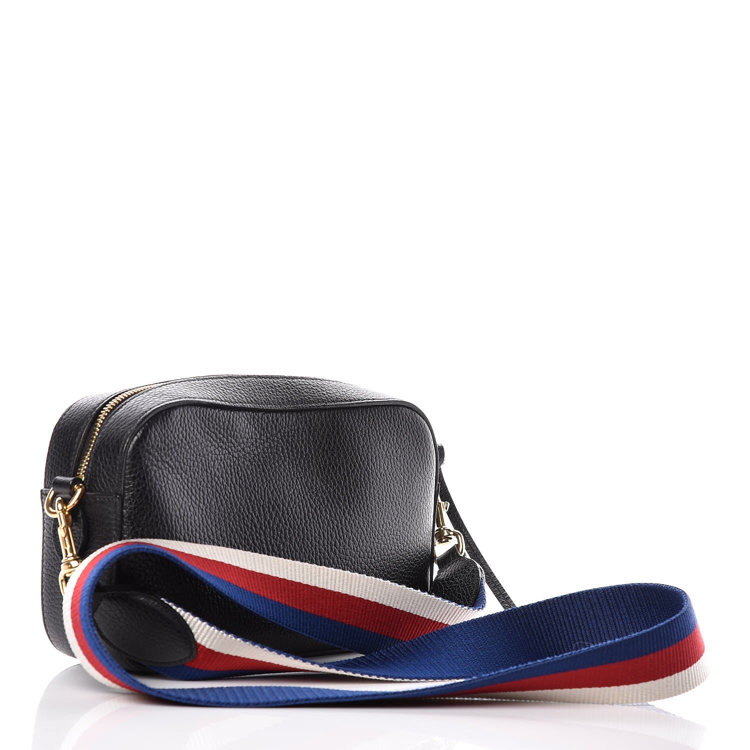 Gucci Grained Calfskin Sylvie Web Kingsnake Small Camera Bag Black Multicolor 3 of 9