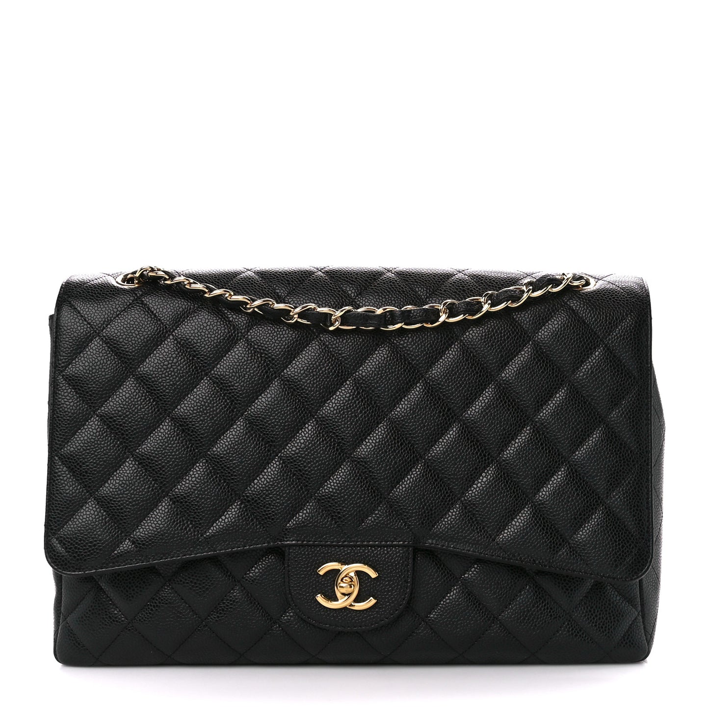 Caviar Quilted Maxi Single Flap Black