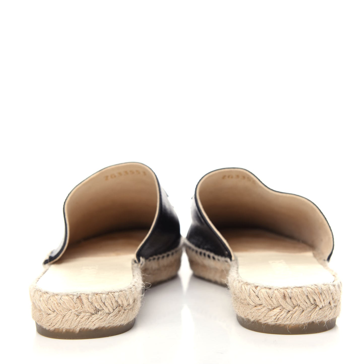Goatskin Patent CC Espadrille Mules 38 Black