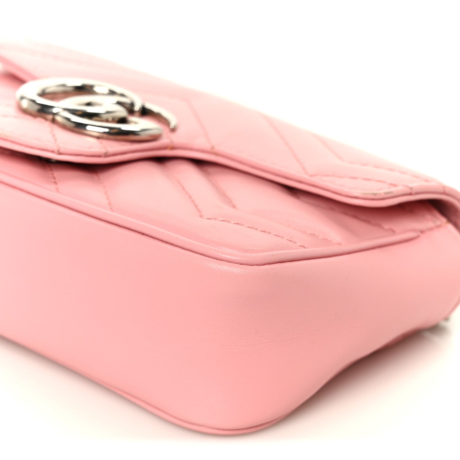 Gucci Calfskin Matelasse Super Mini GG Marmont Shoulder Bag Wild Rose 10 of 10
