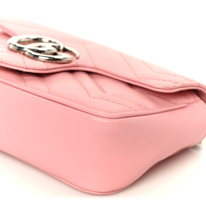 Gucci Calfskin Matelasse Super Mini GG Marmont Shoulder Bag Wild Rose 10 of 10