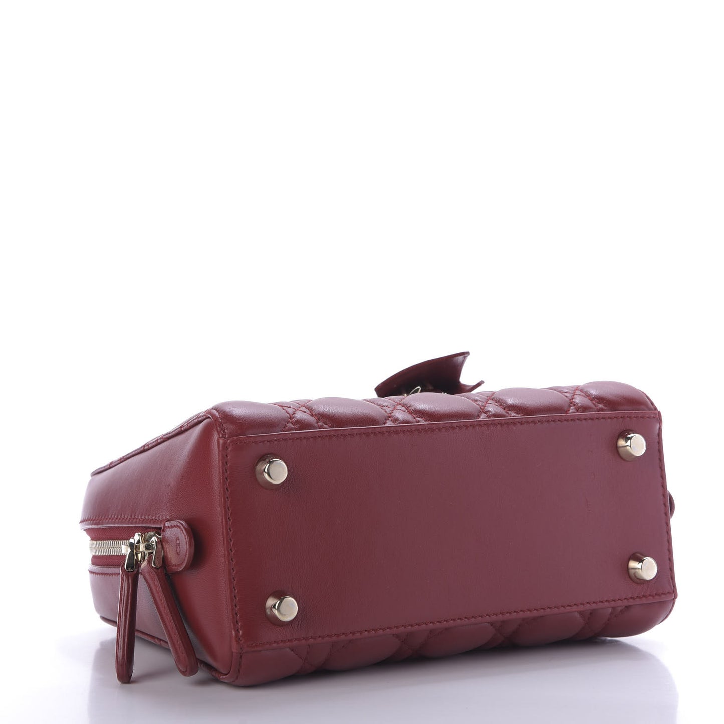 Lambskin Cannage Lily Tote Dark Burgundy