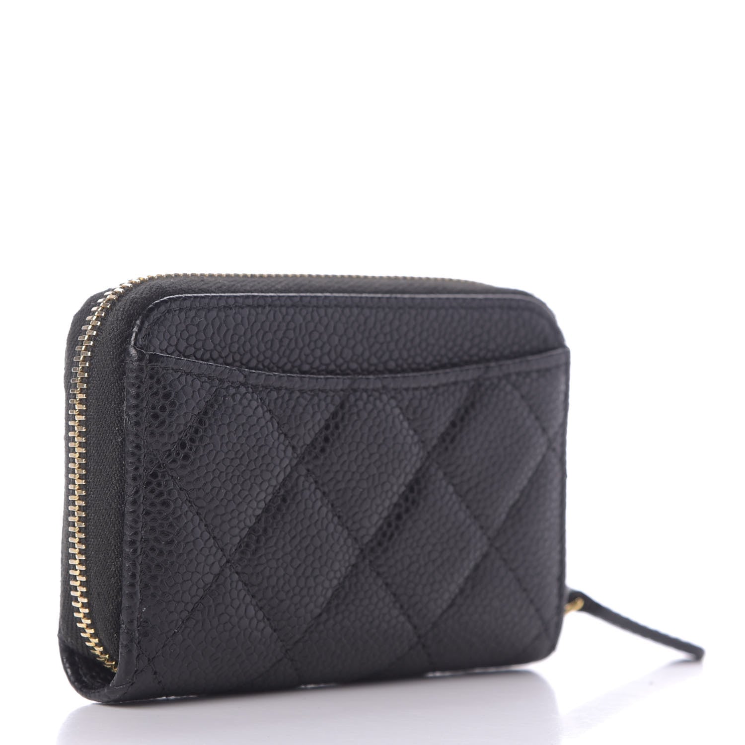 Chanel Caviar Quilted Zip Coin Purse Black 3 of 11