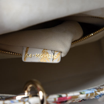 Christian Dior Calfskin Hibiscus Printed Embroidered My ABCDior Lady Dior Beige Multicolor 9 of 10