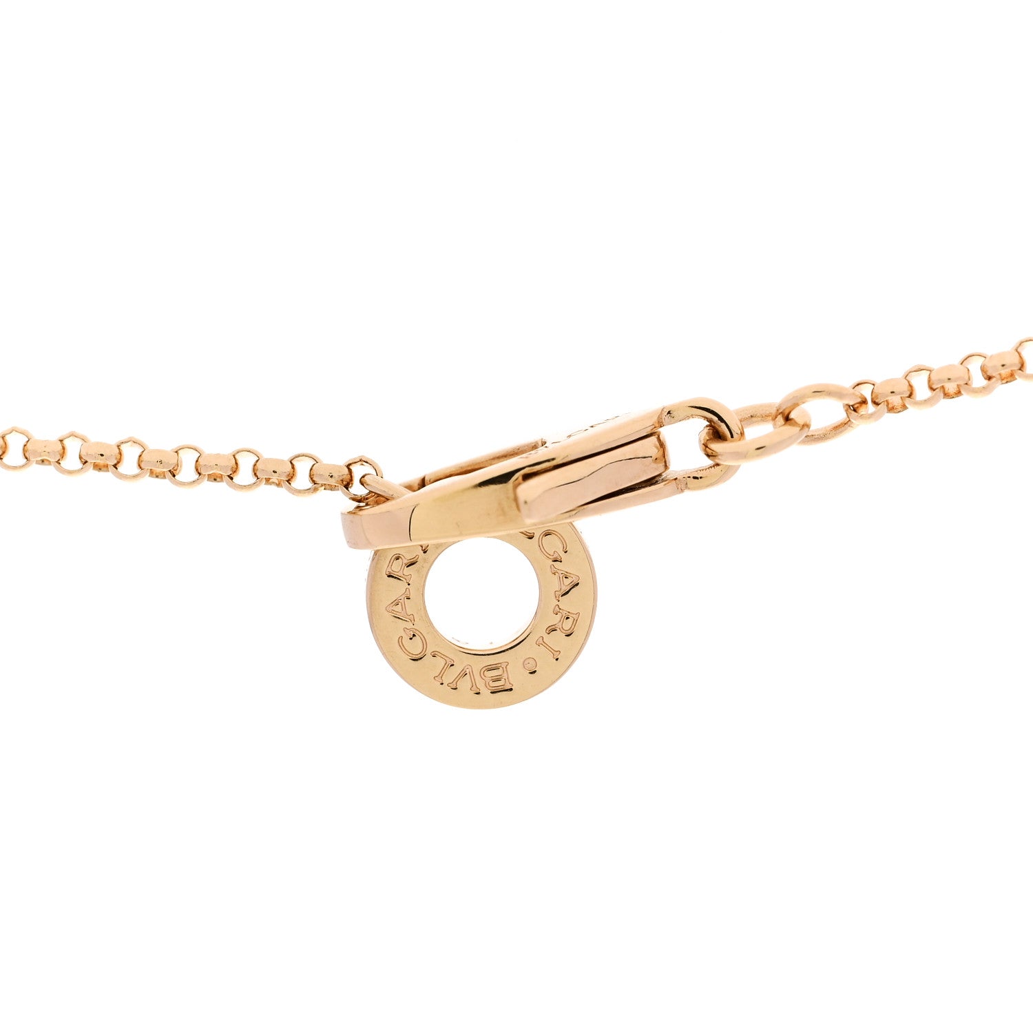 Bulgari 18K Yellow Gold Diamond Small B.Zero1 Pave Pendant Necklace 4 of 5