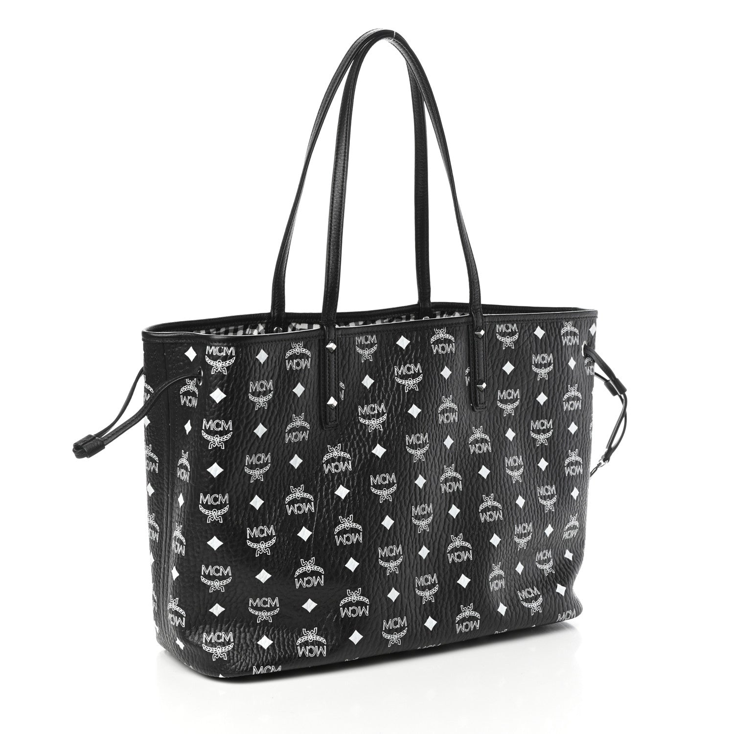 MCM Visetos Medium Project Reversible Shopper Tote Black 4 of 14