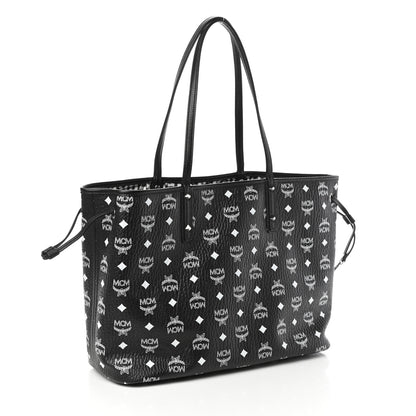 MCM Visetos Medium Project Reversible Shopper Tote Black 4 of 14