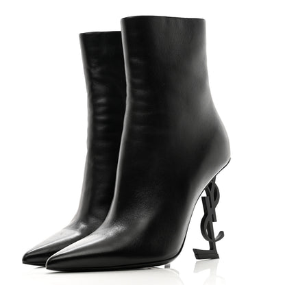 Saint Laurent Calfskin Opyum Ankle Boots 37 Black 3 of 9