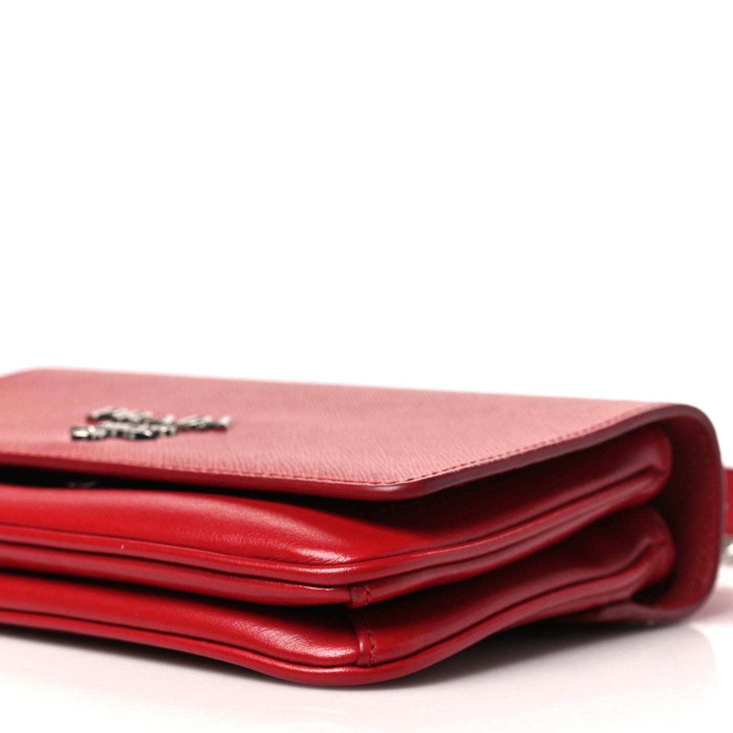 Prada Saffiano Nappa Chain Shoulder Bag Rosso 9 of 9