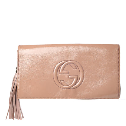 Gucci Soft Patent Medium Soho Clutch Dark Cipria 1 of 15