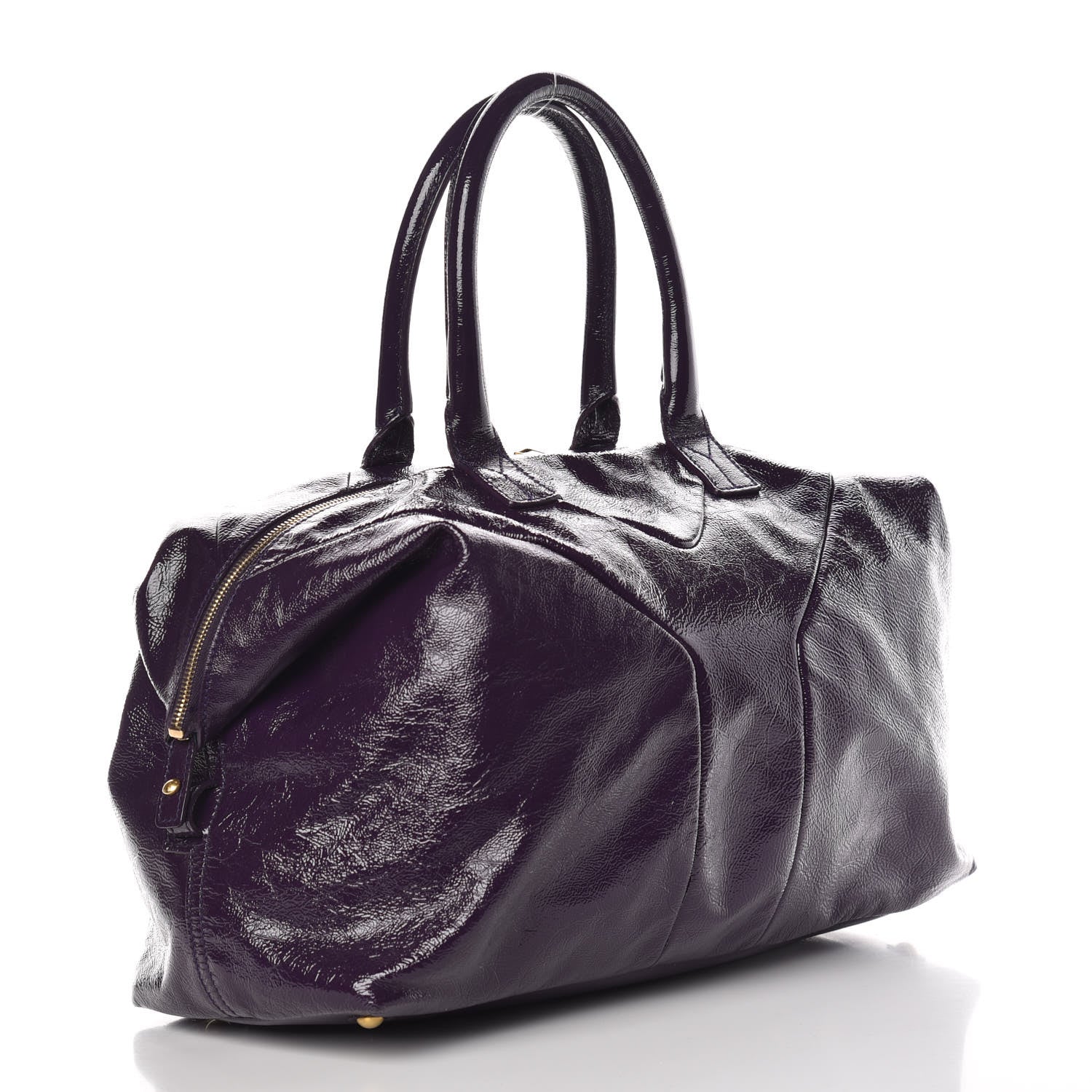 Saint Laurent Textured Patent Medium Easy Sac Purple 3 of 14
