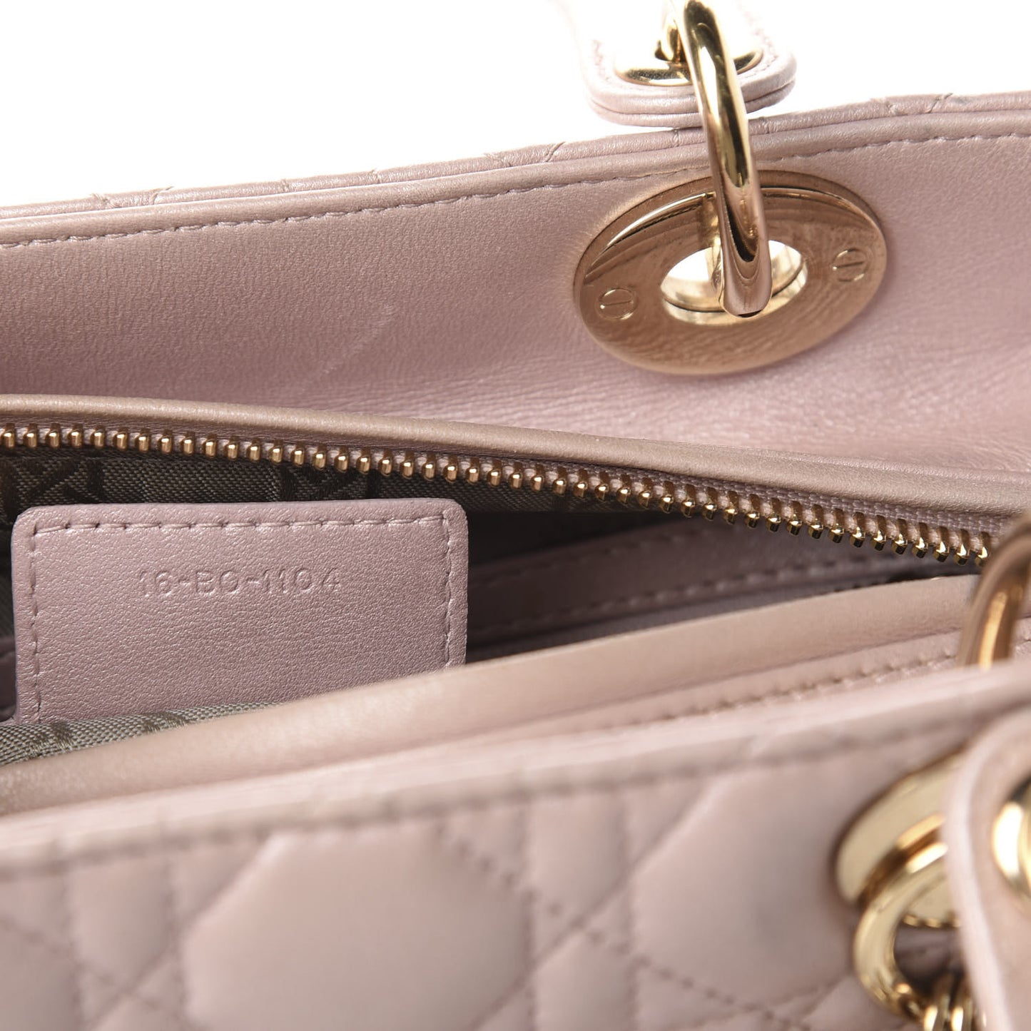 Pearly Lambskin Cannage Medium Lady Dior Lotus