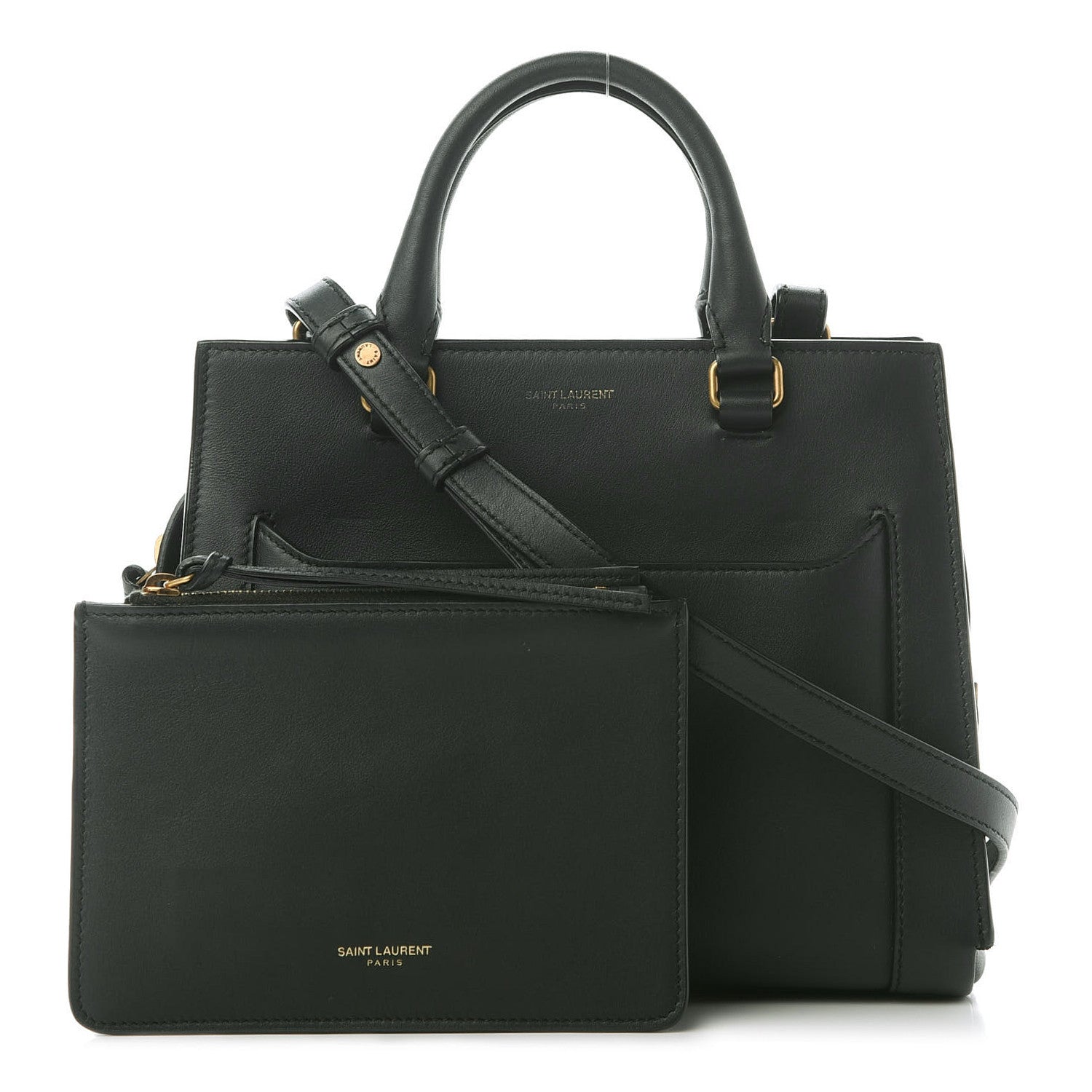 Saint Laurent Smooth Calfskin Small East Side Tote Dark Green 1 of 10