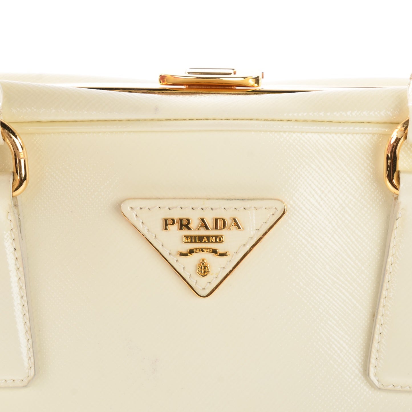 Saffiano Vernice Frame Bag White