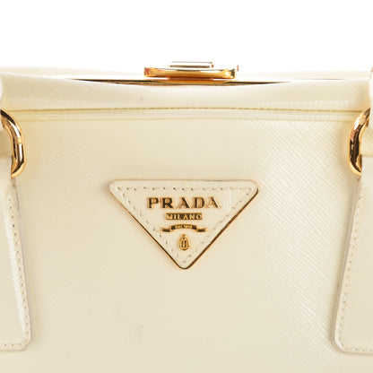 Prada Saffiano Vernice Frame Bag White 8 of 14