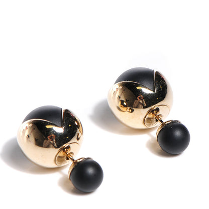 Christian Dior Rubber Lacquer Mise En Dior Tribal Earrings Matte Gold Black 4 of 8