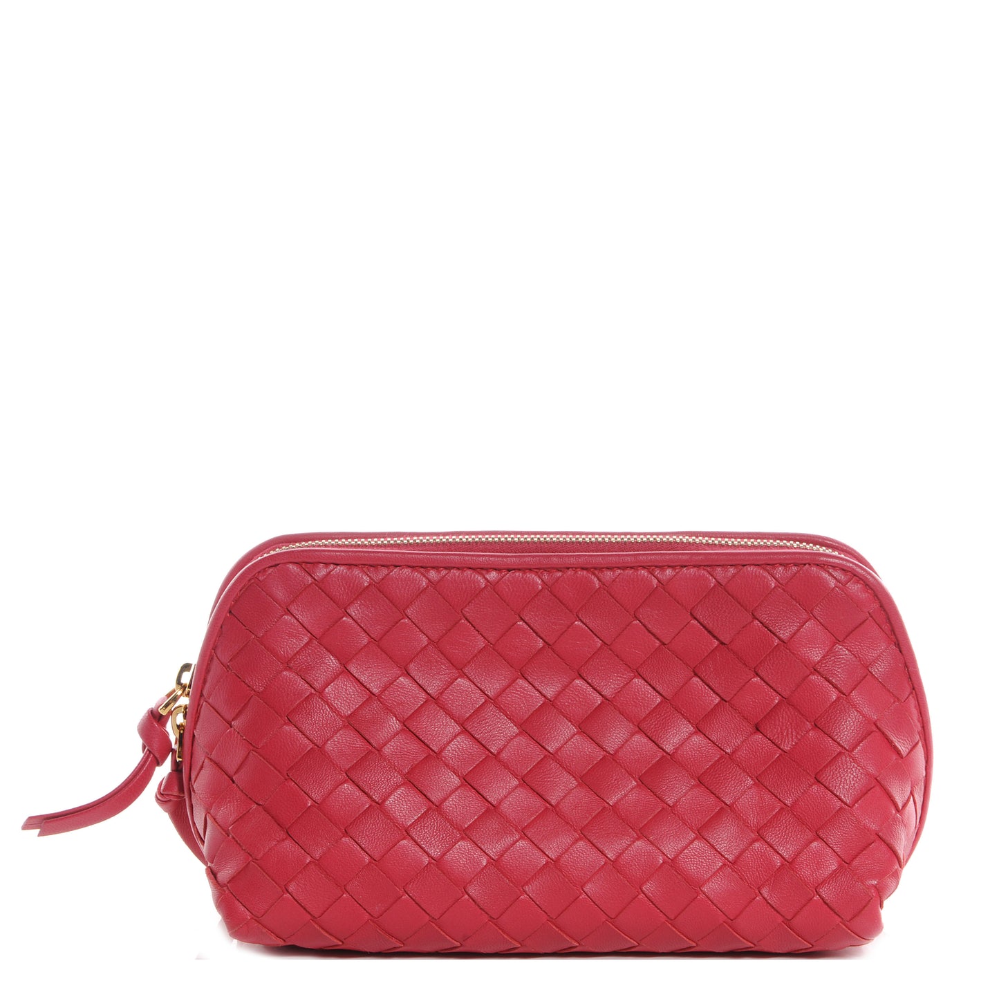 Nappa Intrecciato Small Cosmetic Case Fuchsia