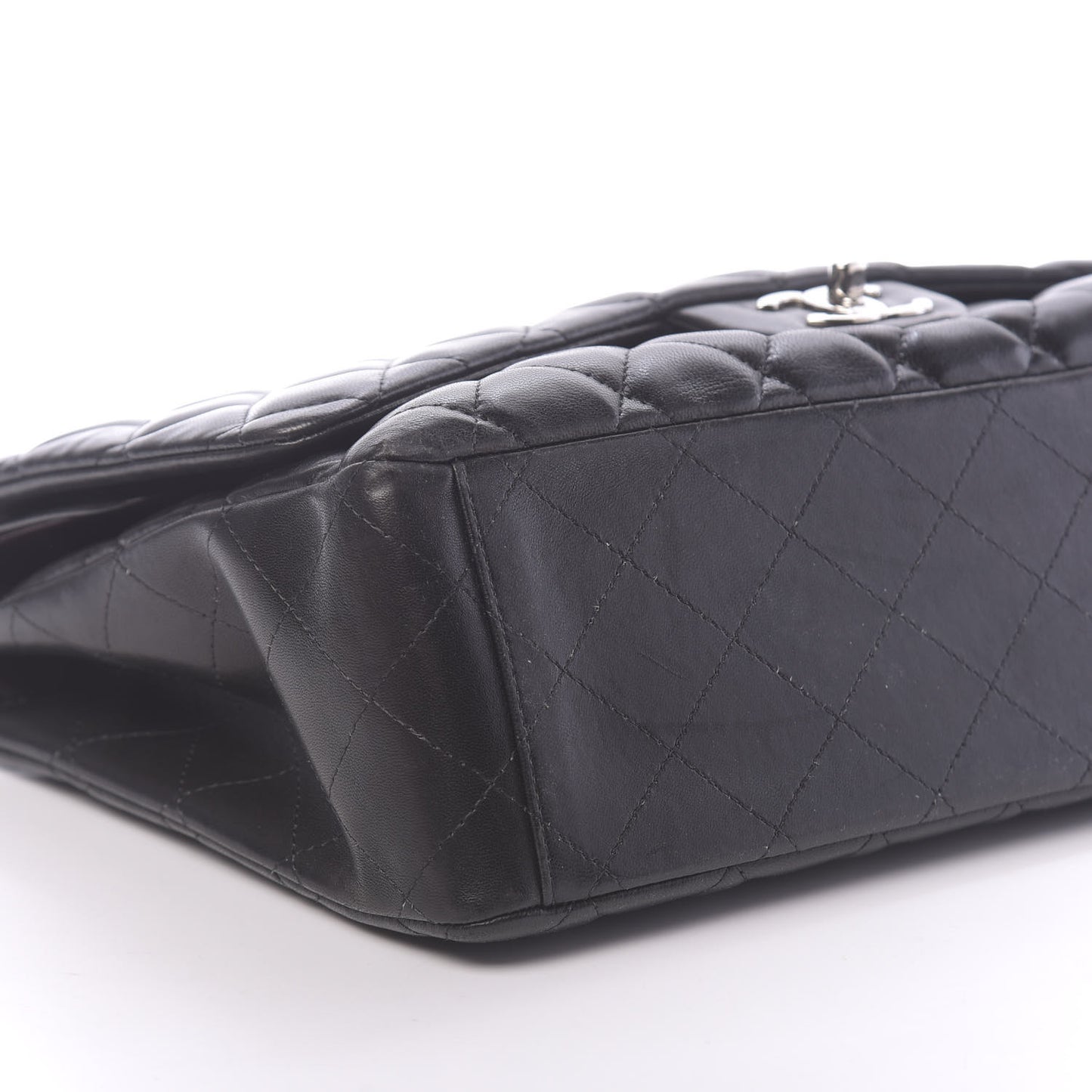 Lambskin Quilted Maxi Double Flap Black