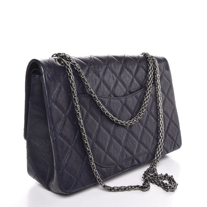Chanel Aged Calfskin Quilted 2.55 Reissue 227 Flap Navy Blue 4 of 9