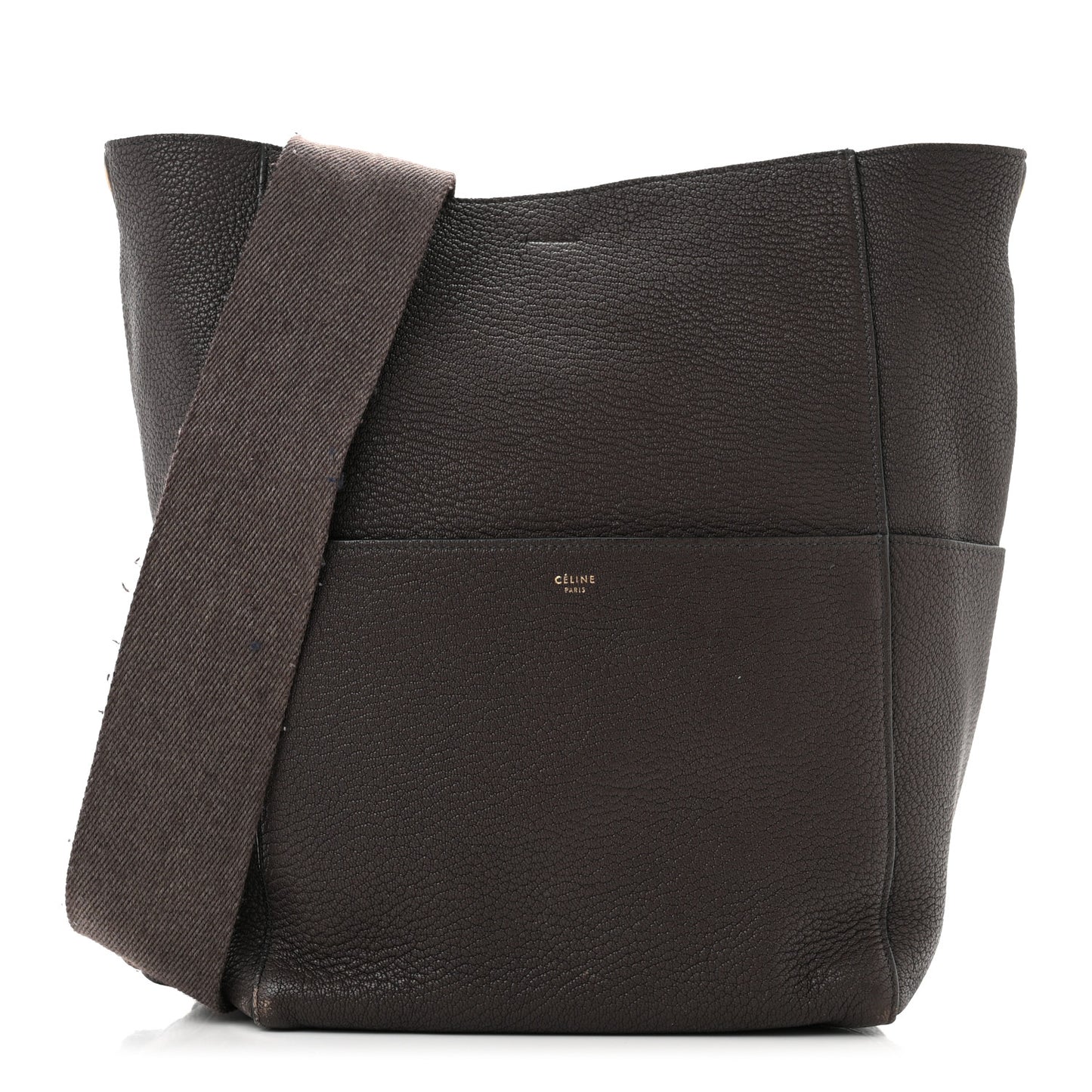 Soft Grained Calfskin Sangle Bucket Bag Ecorce