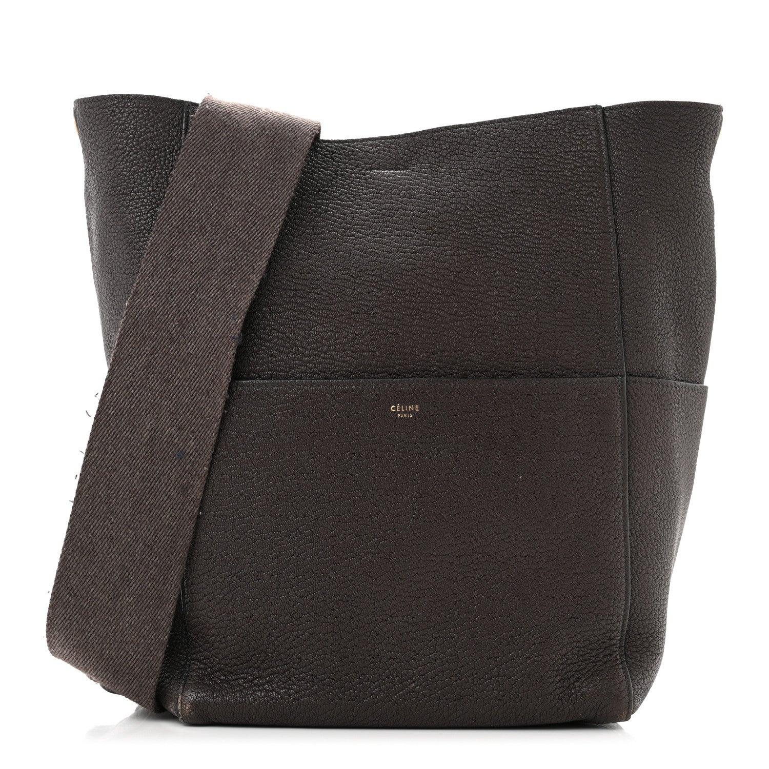 Celine Soft Grained Calfskin Sangle Bucket Bag Ecorce 1 of 13