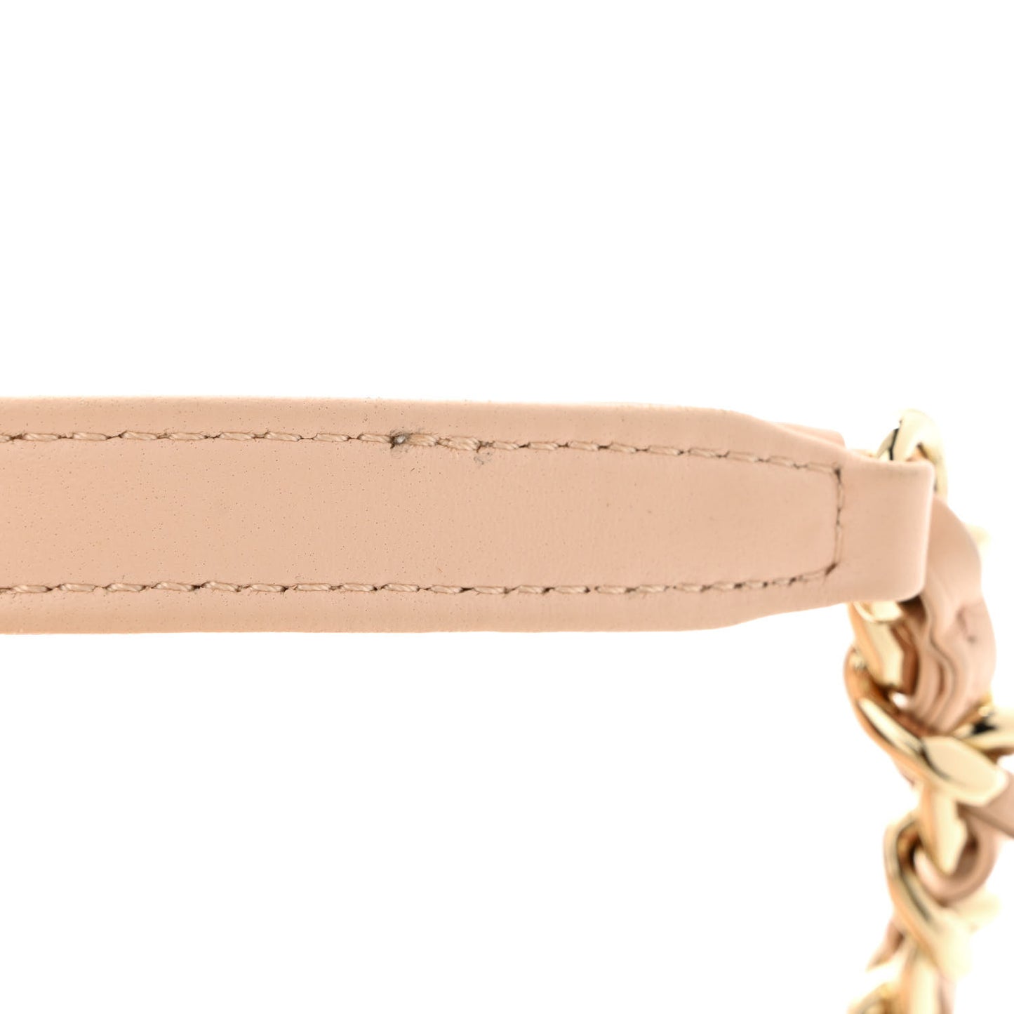 Lambskin Quilted Resin Bi-Color Chain Flap Bag Light Beige
