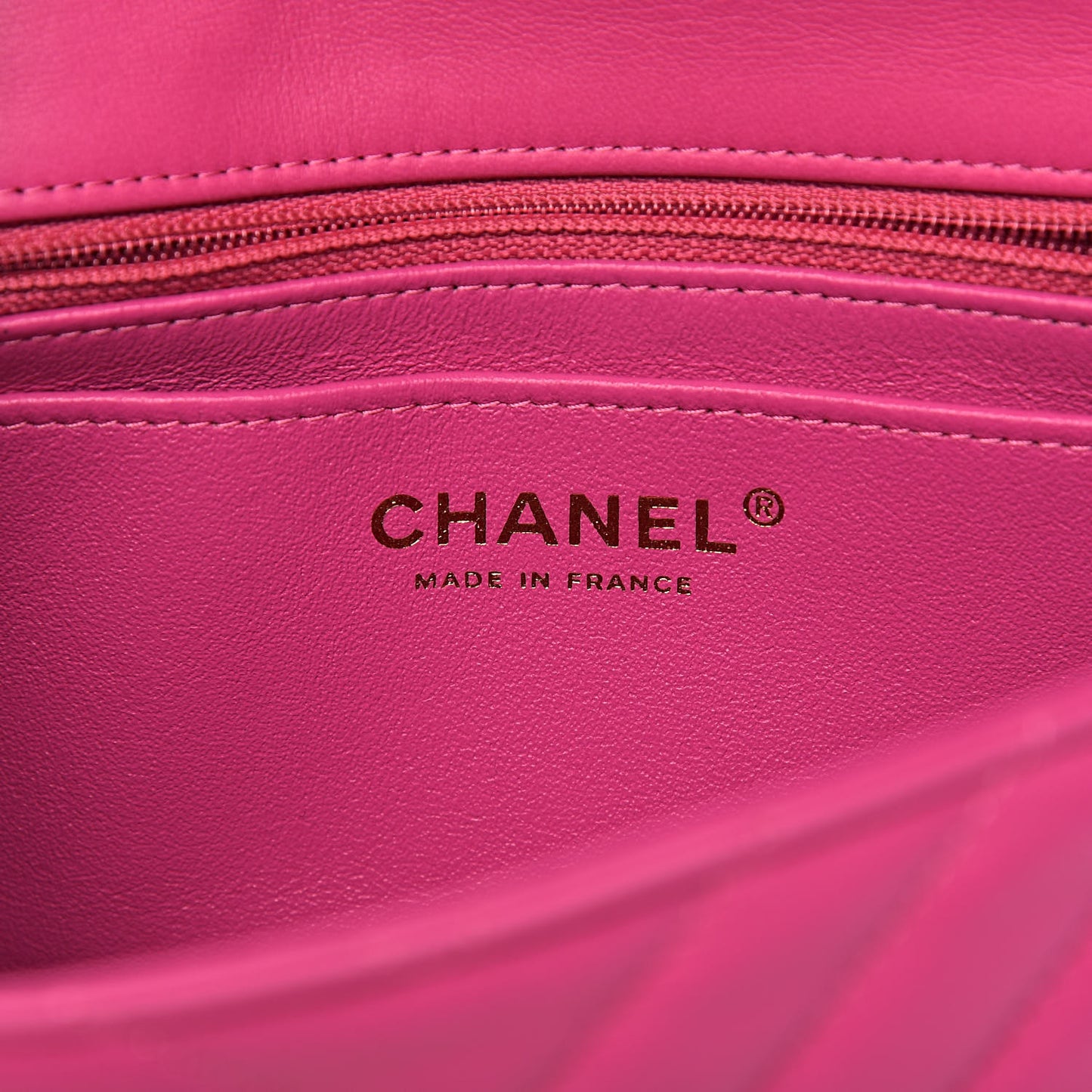 Lambskin Chevron Quilted Mini Rectangular Flap Pink