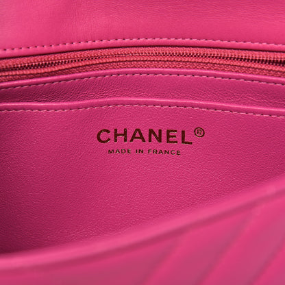 Chanel Lambskin Chevron Quilted Mini Rectangular Flap Pink 6 of 11