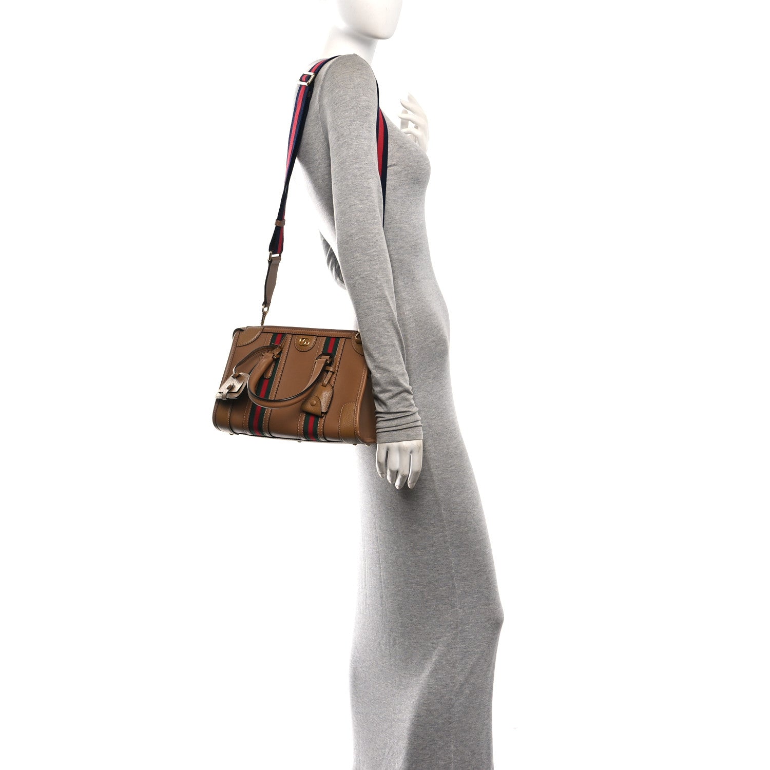 Gucci Koi Calfskin Small Bauletto Duffle Top Handle Bag Camel 2 of 10