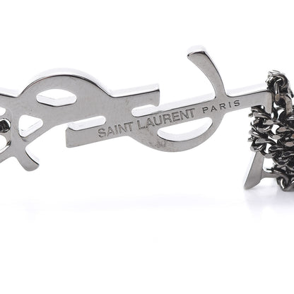 Saint Laurent Brass Monogram Chain Earrings 4 of 4
