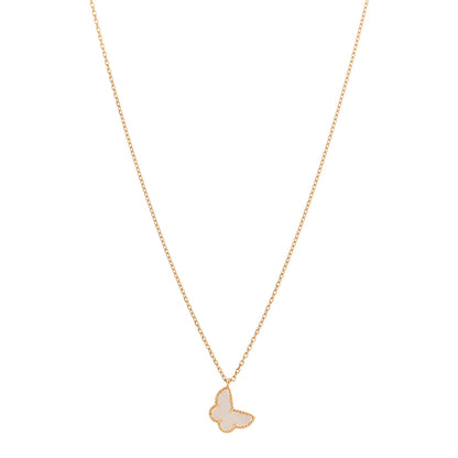 Van Cleef & Arpels VAN CLEEF & ARPELS 18K Yellow Gold Mother of Pearl Sweet Alhambra Butterfly Pendant Necklace 1 of 6