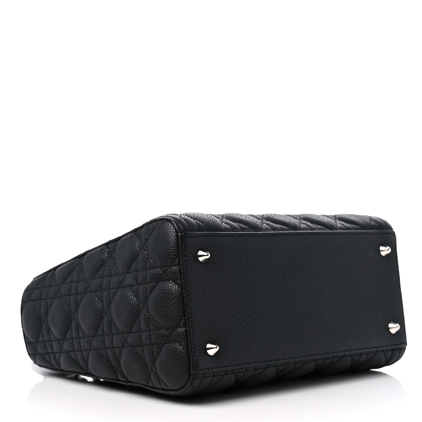 Grained Calfskin Cannage Medium Lady Dior Black