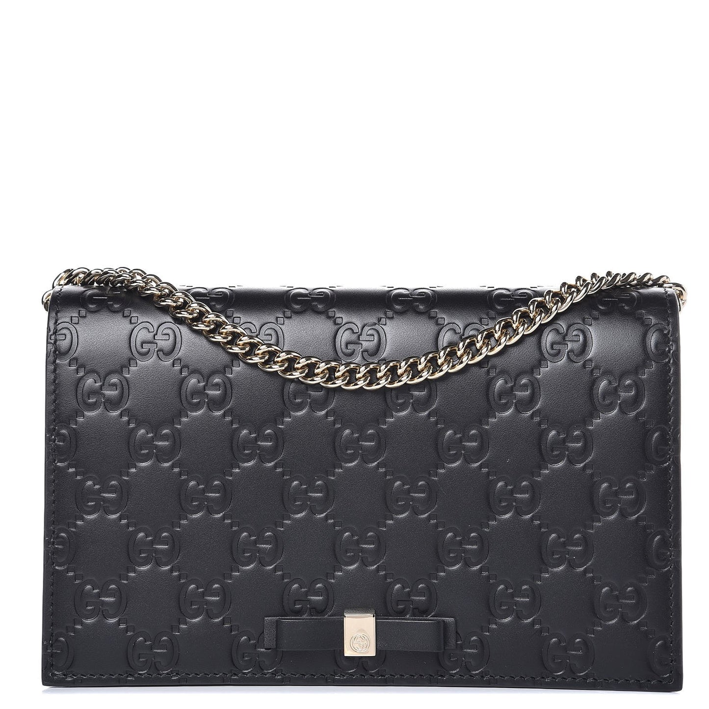 Guccissima Signature Bowy Chain Wallet Black