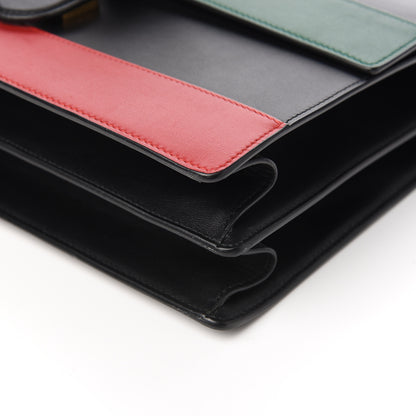 Gucci Calfskin Bamboo Web Large Dionysus Top Handle Bag Black Bright Evergreen Hibiscus Red 8 of 9
