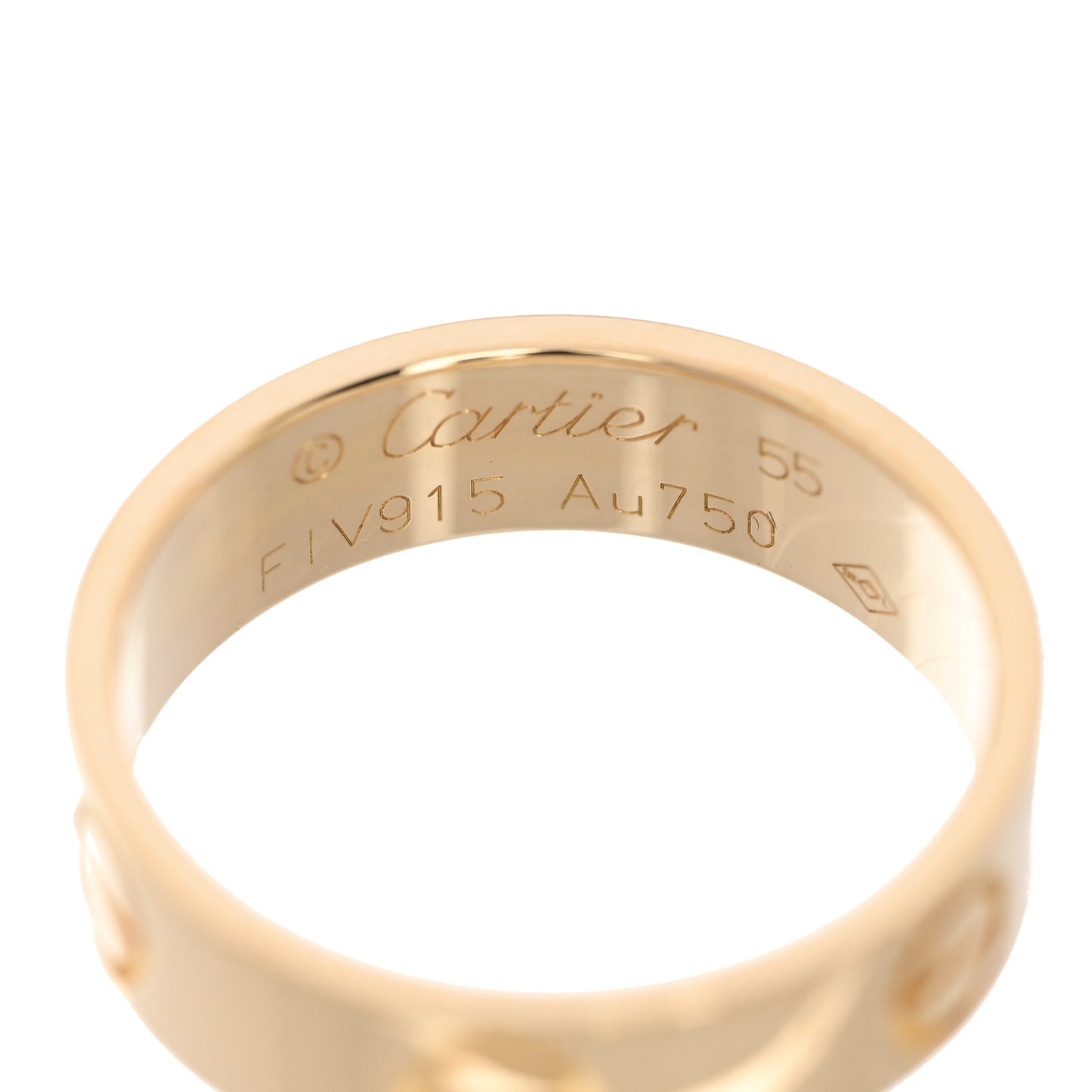 18K Yellow Gold 5.5mm LOVE Ring 55 7.25