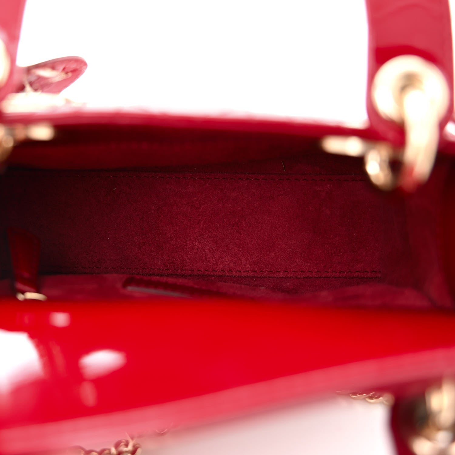 Christian Dior Patent Cannage Mini Lady Dior Red 5 of 10