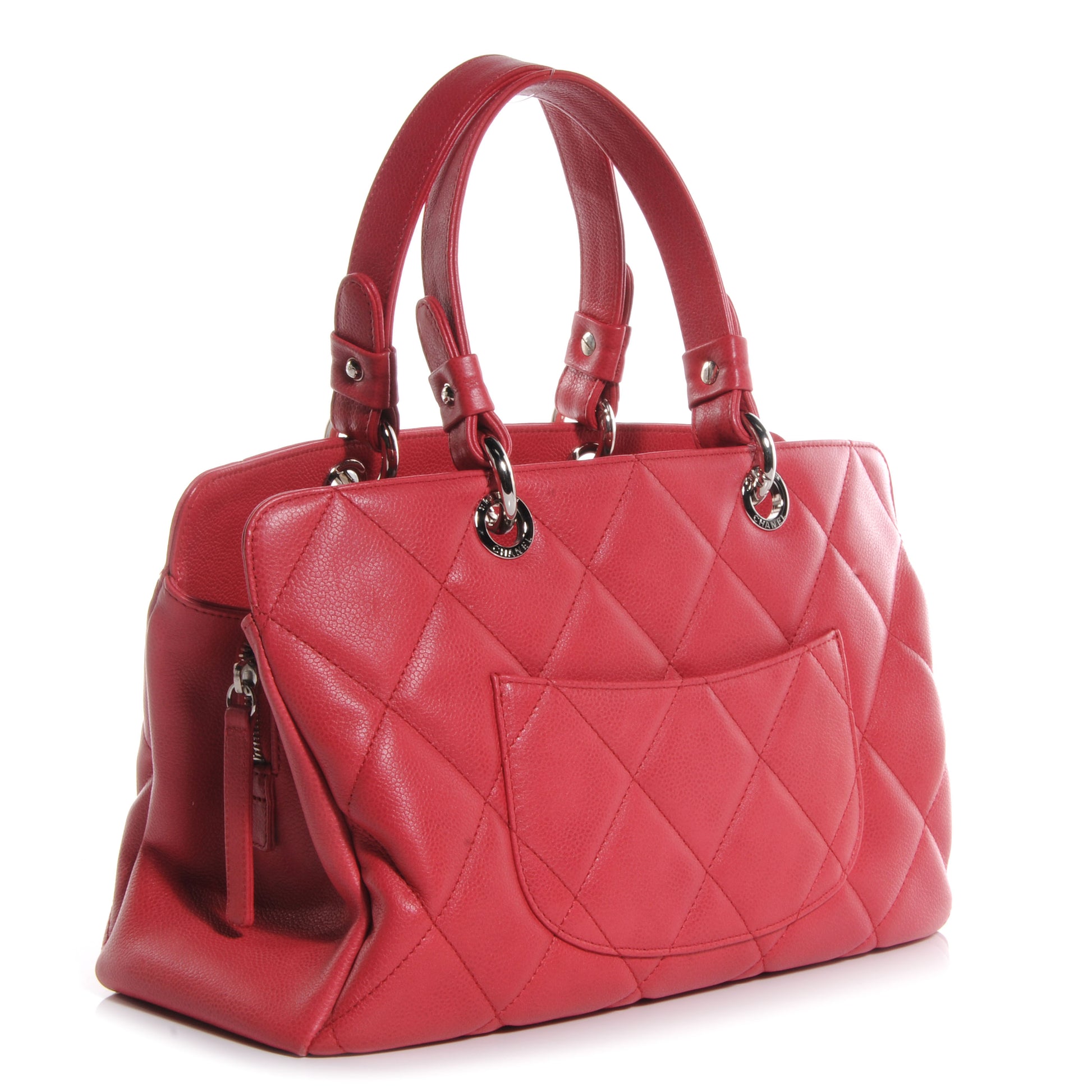 Chanel Soft Caviar Quilted CC Timeless Tote Fuchsia 3 of 7