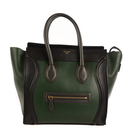 Celine Smooth Calfskin Mini Tri-Color Luggage Forest 1 of 8