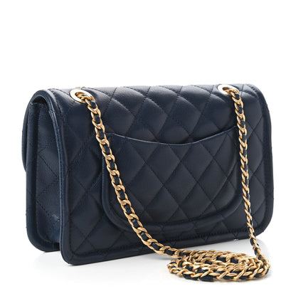 Chanel Caviar Quilted Medium Sweet Classic Flap Navy Blue 3 of 10