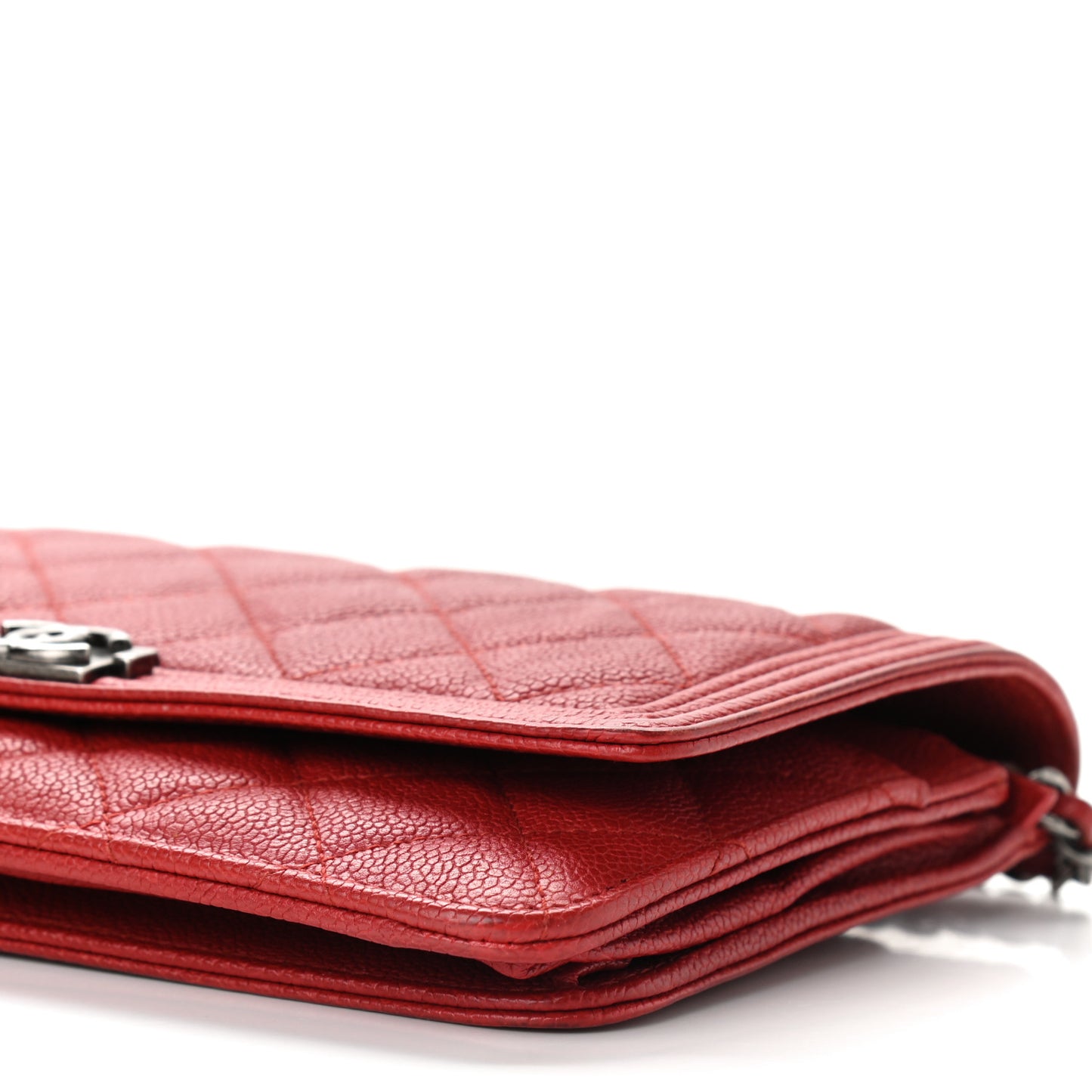 Caviar Quilted Boy Wallet On Chain WOC Red