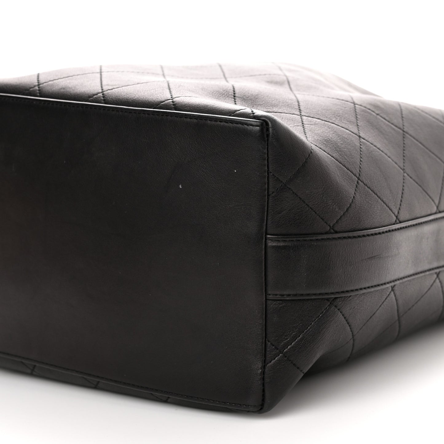 Calfskin Quilted Small On My Shoulder Drawstring Bag Black