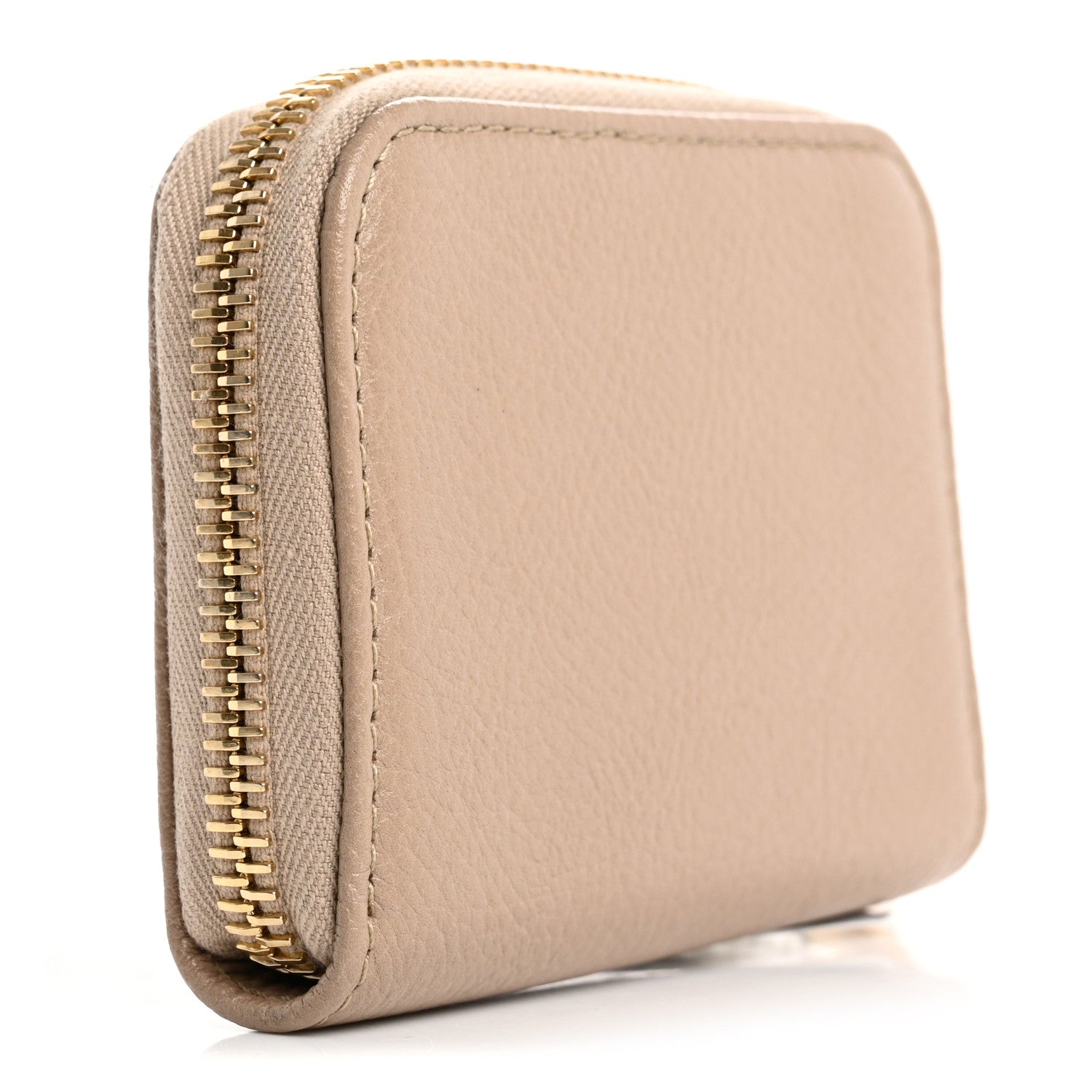 Chloe Shiny Grained Calfskin Banana Zipped Coin Purse Boyish Brown 3 of 10