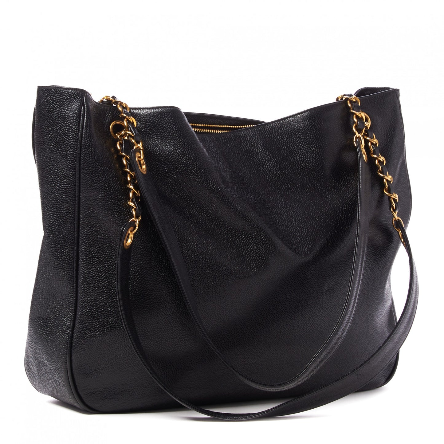 Caviar Large CC Shoulder Bag Black