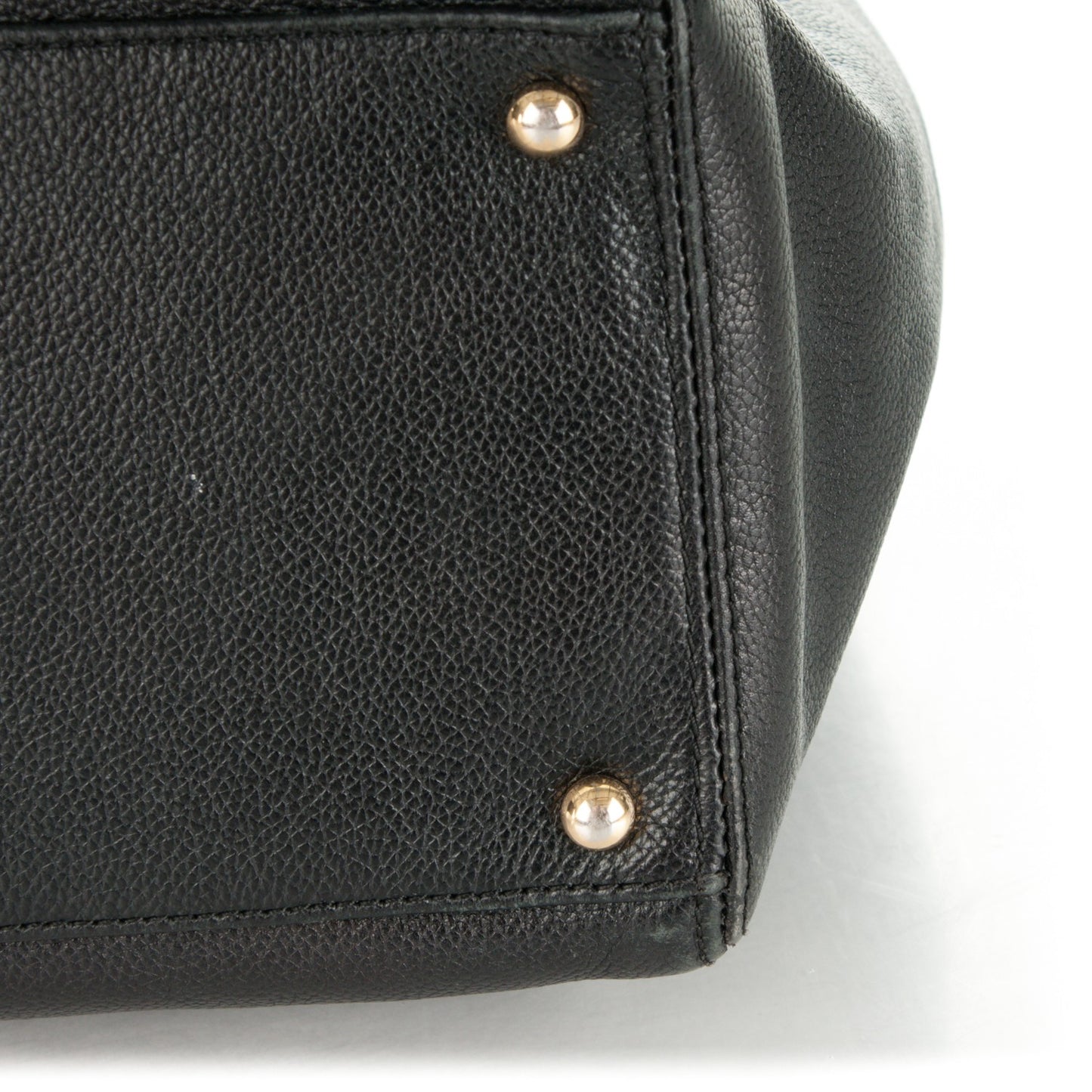 Calfskin Cerf Executive Shopper Tote Black