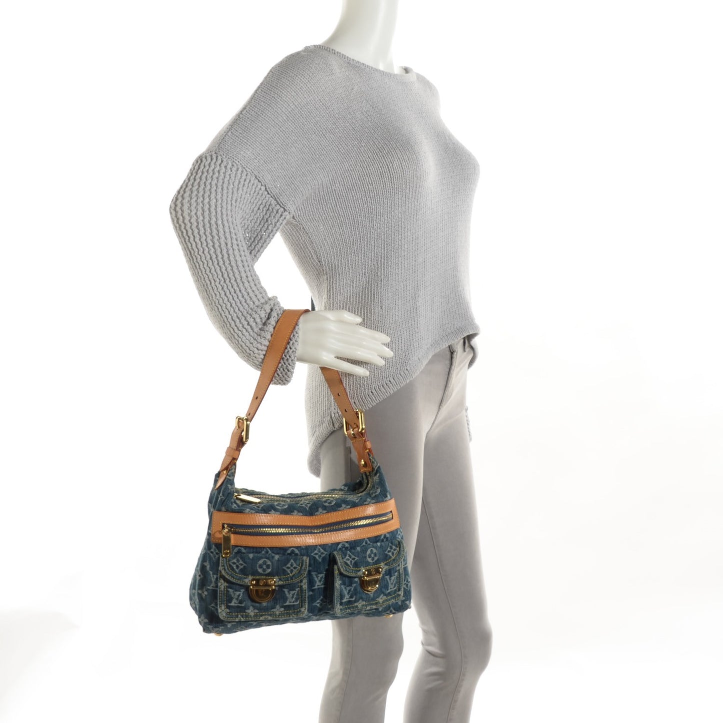 Monogram Denim Baggy PM Blue